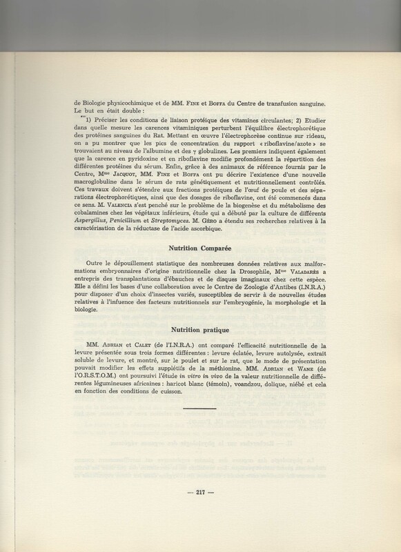 Rapport CNRS 1961-1962