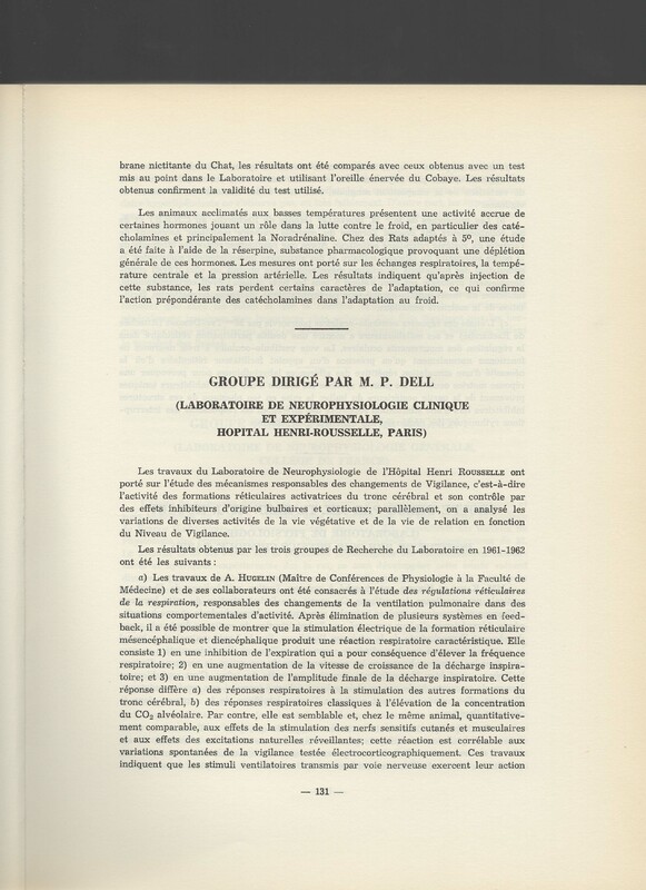 Rapport CNRS 1961-1962