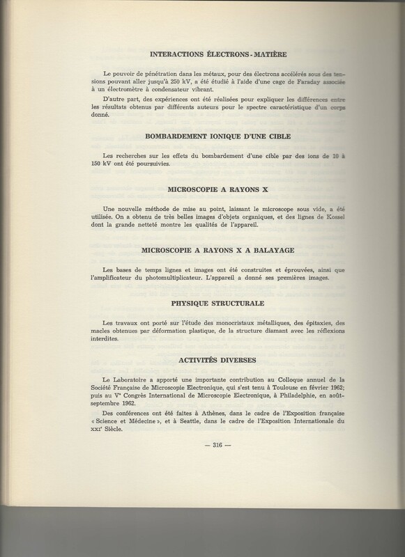 Rapport CNRS 1961-1962