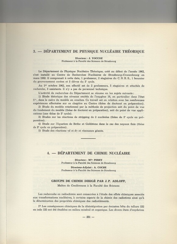 Rapport CNRS 1961-1962