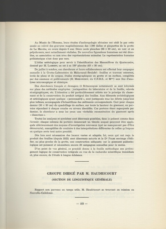 Rapport CNRS 1961-1962