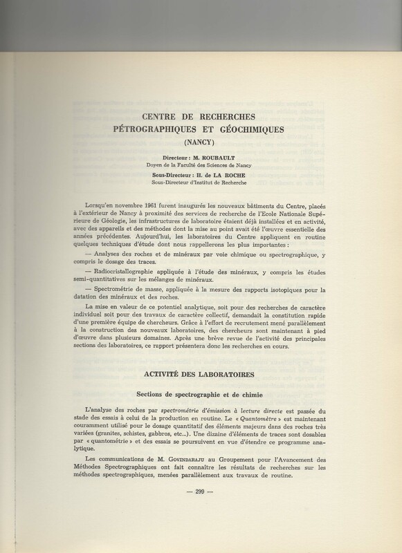 Rapport CNRS 1961-1962
