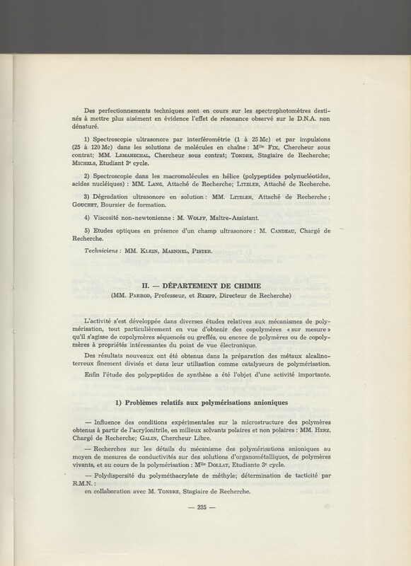 Rapport CNRS 1964-1965 Rapport CNRS 1964-1965