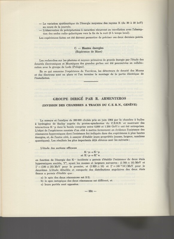 Rapport CNRS 1964-1965 Rapport CNRS 1964-1965