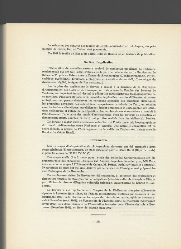 Rapport CNRS 1961-1962