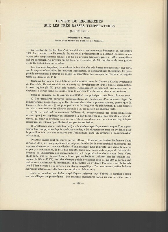 Rapport CNRS 1962-1963 Rapport CNRS 1962-1963