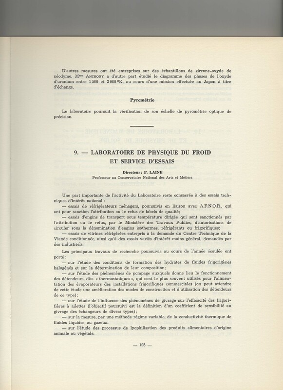 Rapport CNRS 1961-1962