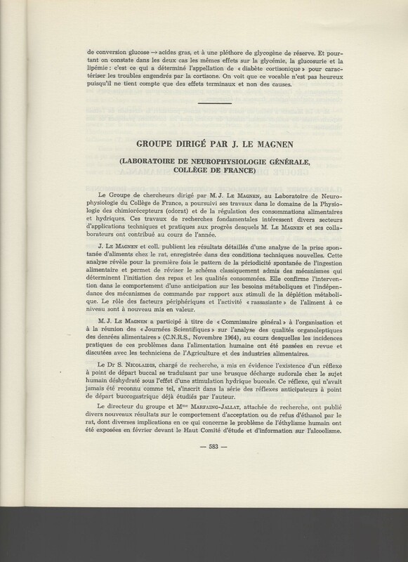 Rapport CNRS 1964-1965 Rapport CNRS 1964-1965