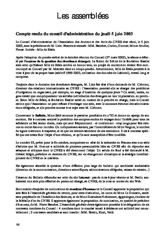 Bulletin de l'Association des anciens et des amis du CNRS n°33 Bulletin de l'Association des anciens et des amis du CNRS n°33