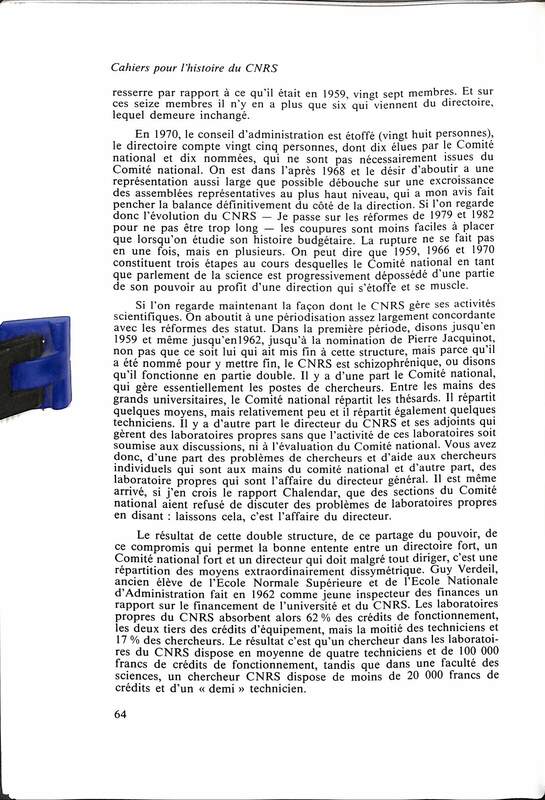 Cahiers pour l'histoire du CNRS 6 Cahiers pour l'histoire du CNRS 6