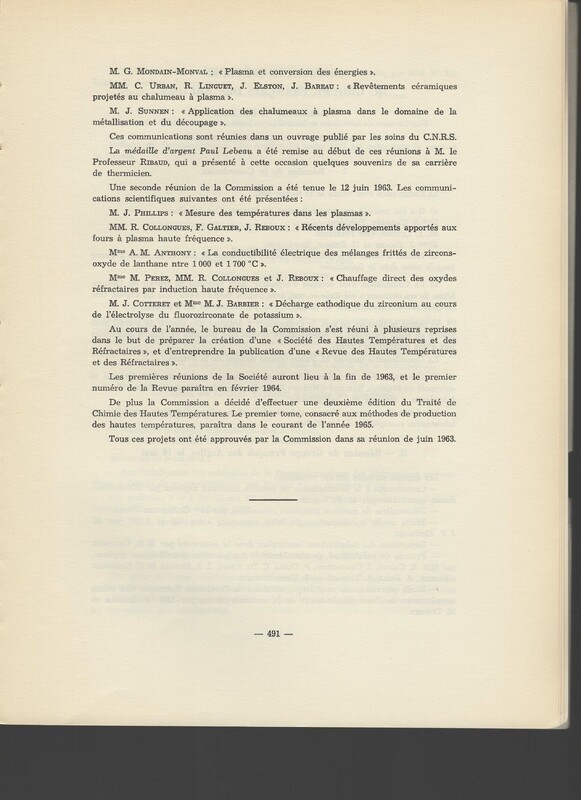 Rapport CNRS 1962-1963 Rapport CNRS 1962-1963