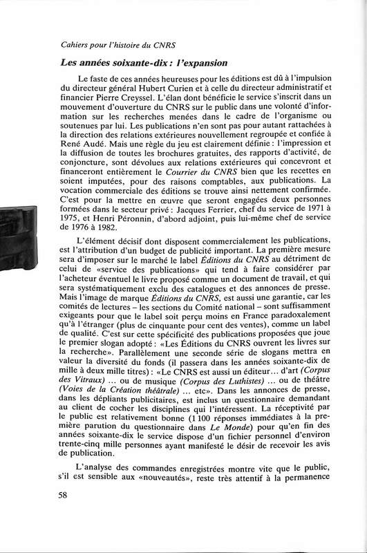 Cahiers pour l'histoire du CNRS 10 Cahiers pour l'histoire du CNRS 10