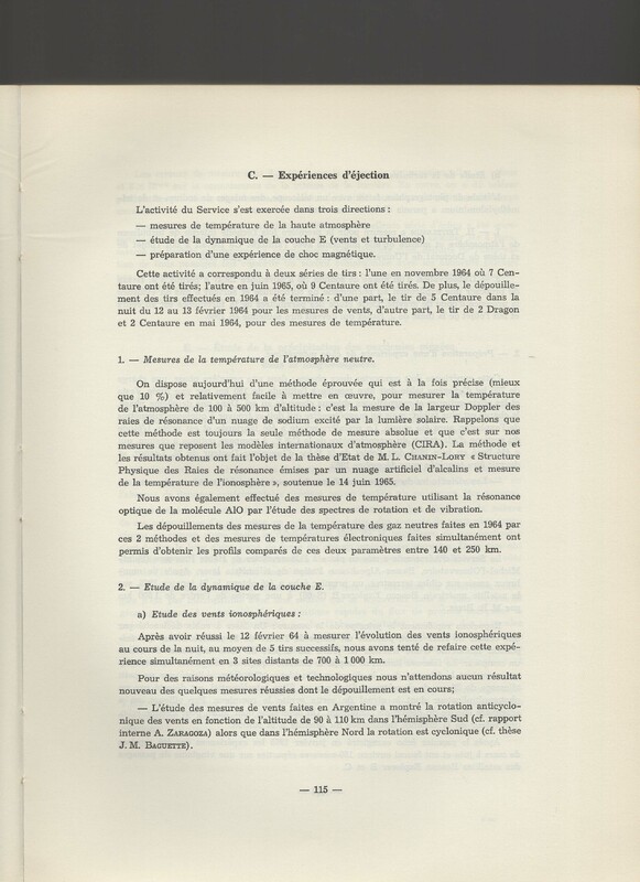 Rapport CNRS 1964-1965 Rapport CNRS 1964-1965