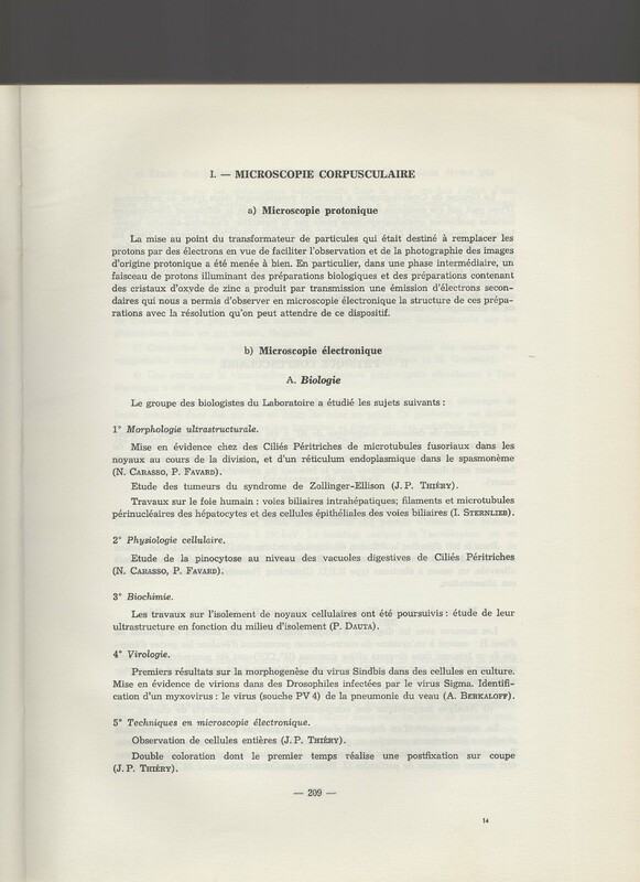 Rapport CNRS 1964-1965 Rapport CNRS 1964-1965