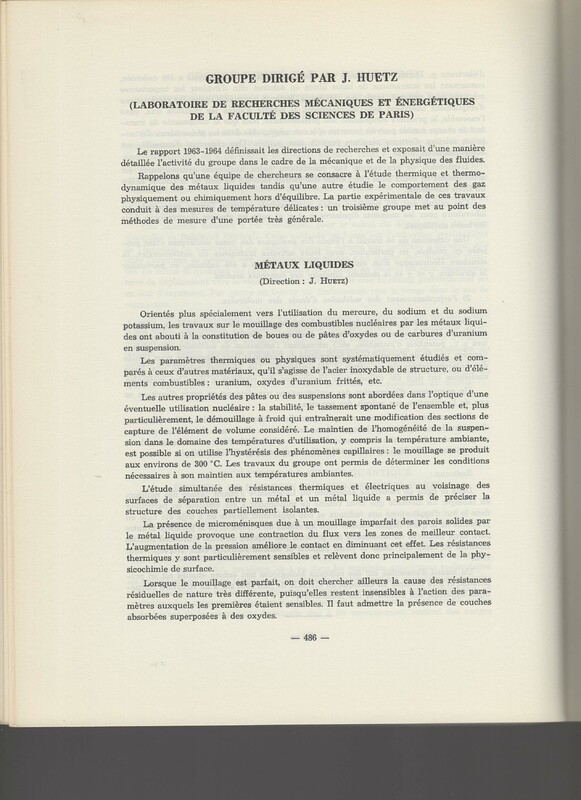 Rapport CNRS 1964-1965 Rapport CNRS 1964-1965