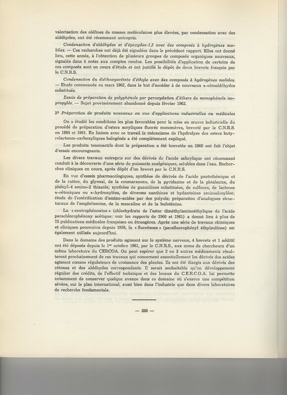 Rapport CNRS 1961-1962
