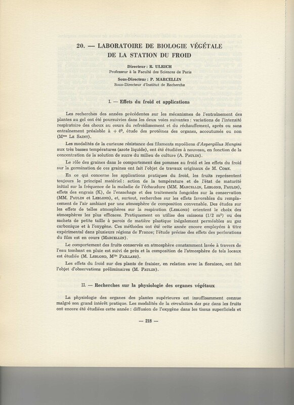 Rapport CNRS 1961-1962