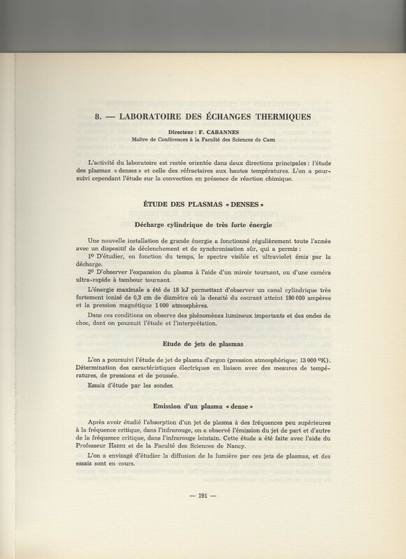 Rapport CNRS 1961-1962