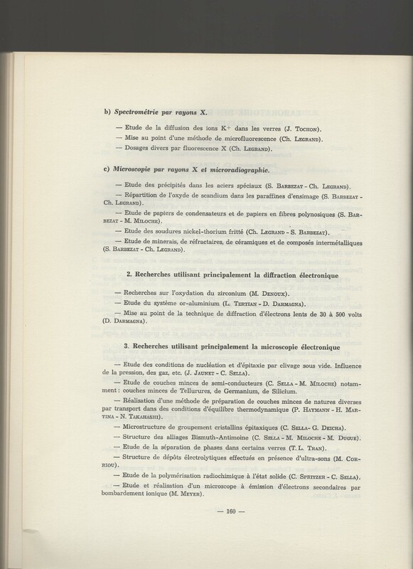 Rapport CNRS 1964-1965 Rapport CNRS 1964-1965