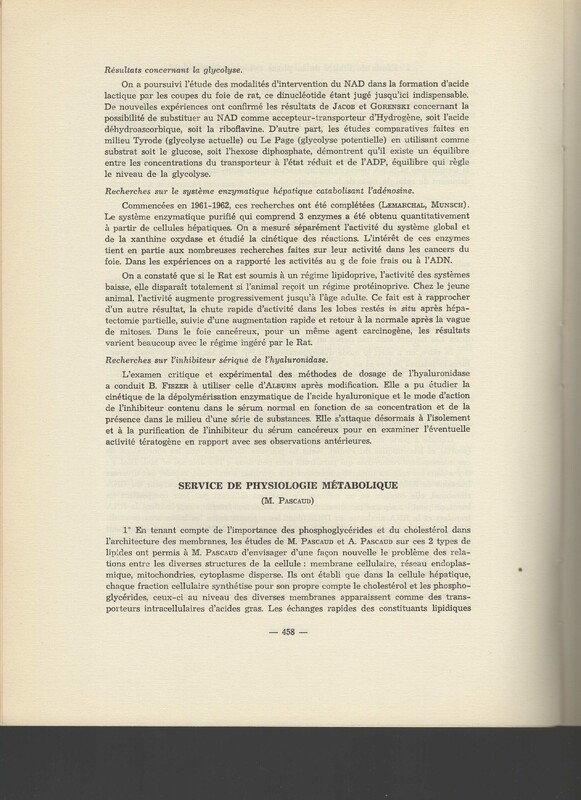 Rapport CNRS 1962-1963 Rapport CNRS 1962-1963