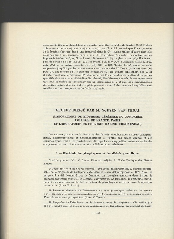 Rapport CNRS 1961-1962