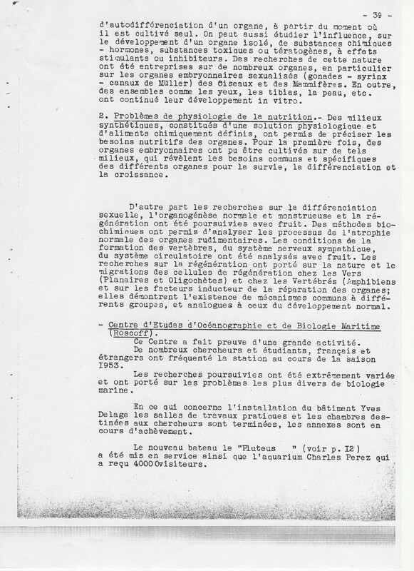 Rapport CNRS 1952-1953 Rapport CNRS 1952-1953