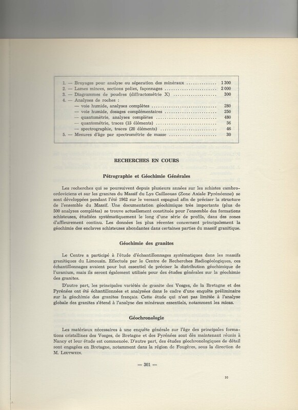 Rapport CNRS 1961-1962