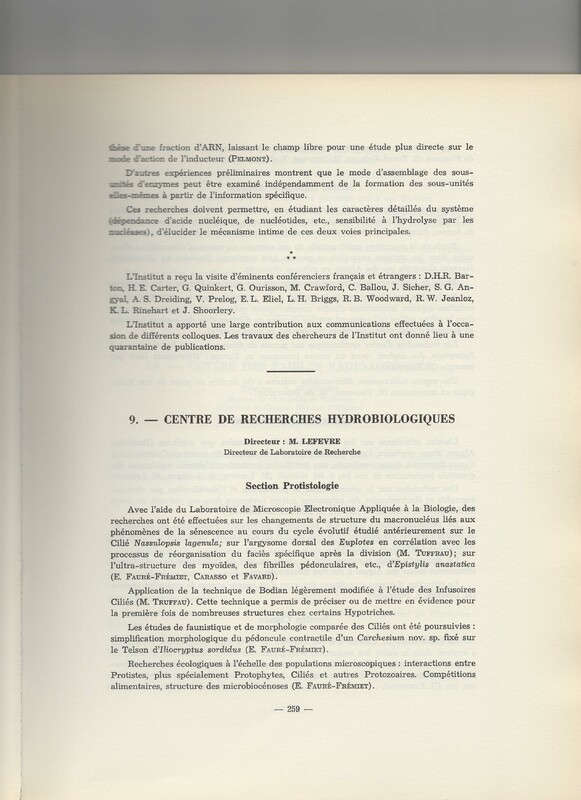 Rapport CNRS 1961-1962