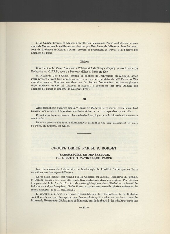 Rapport CNRS 1961-1962