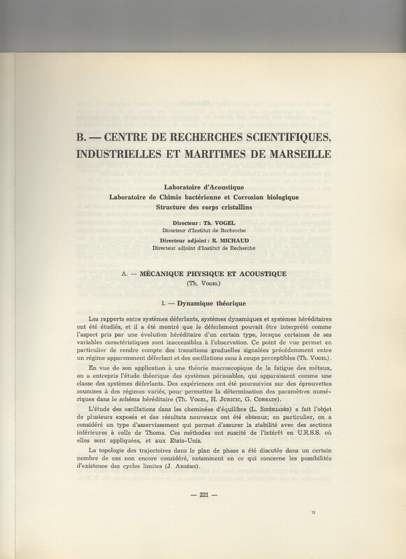 Rapport CNRS 1961-1962