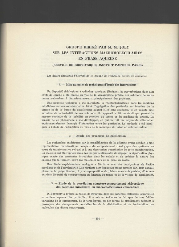 Rapport CNRS 1961-1962
