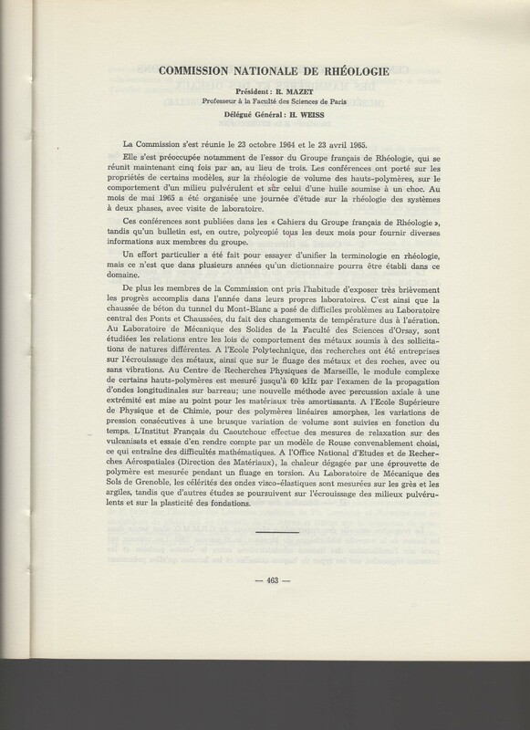 Rapport CNRS 1964-1965 Rapport CNRS 1964-1965