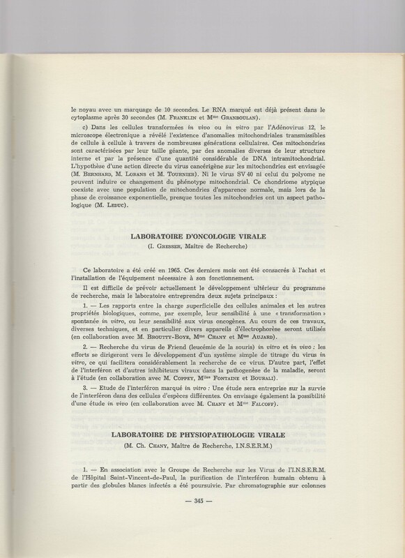 Rapport CNRS 1964-1965 Rapport CNRS 1964-1965