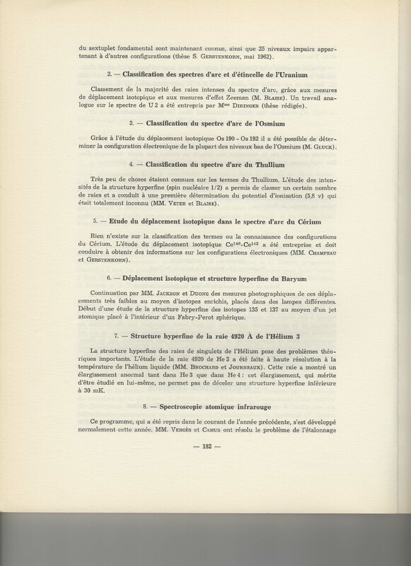 Rapport CNRS 1961-1962