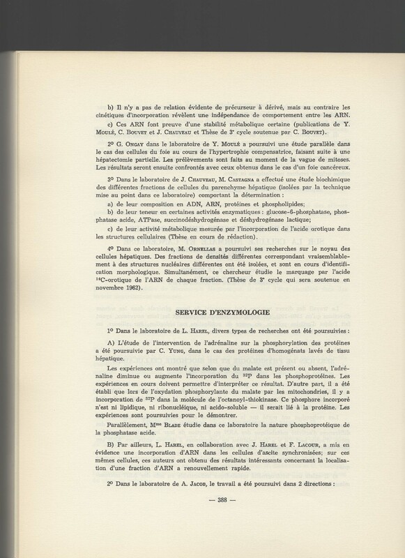 Rapport CNRS 1961-1962