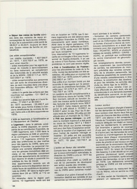 Rapport CNRS 1977-1978 Rapport CNRS 1977-1978
