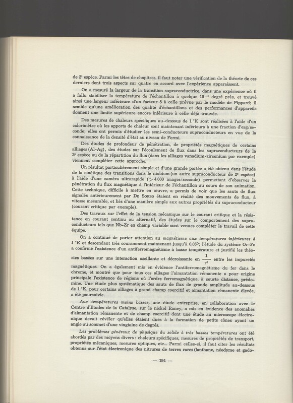 Rapport CNRS 1964-1965 Rapport CNRS 1964-1965
