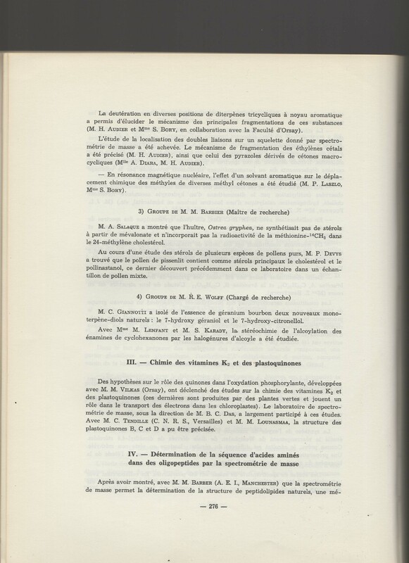 Rapport CNRS 1964-1965 Rapport CNRS 1964-1965