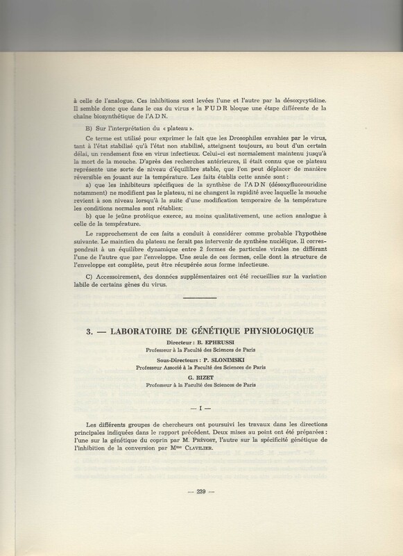 Rapport CNRS 1961-1962