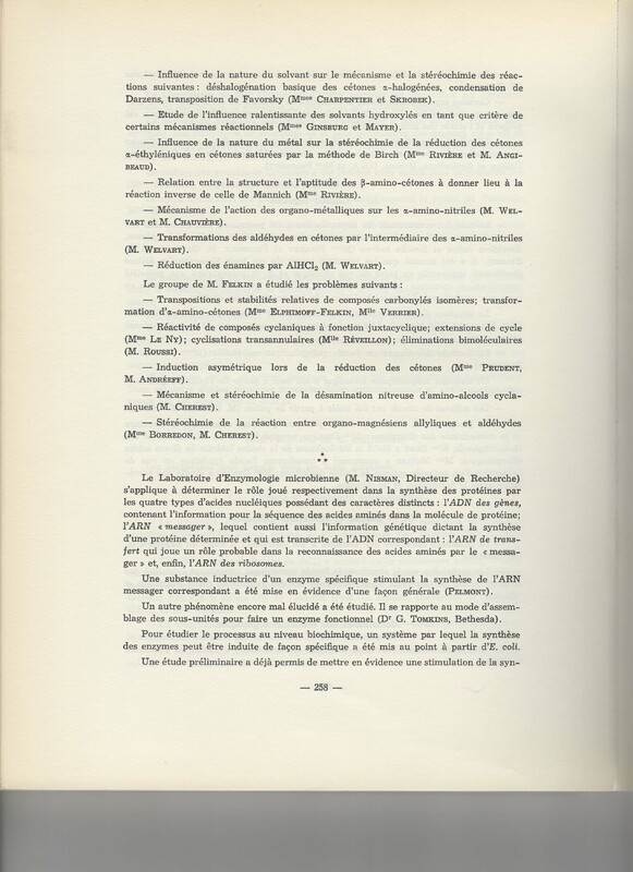 Rapport CNRS 1961-1962