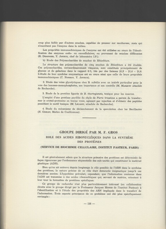 Rapport CNRS 1961-1962