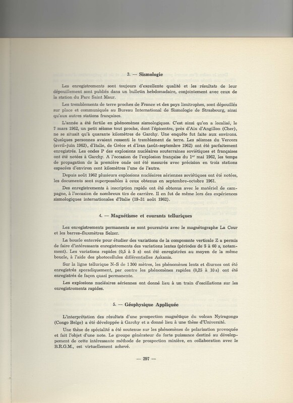 Rapport CNRS 1961-1962