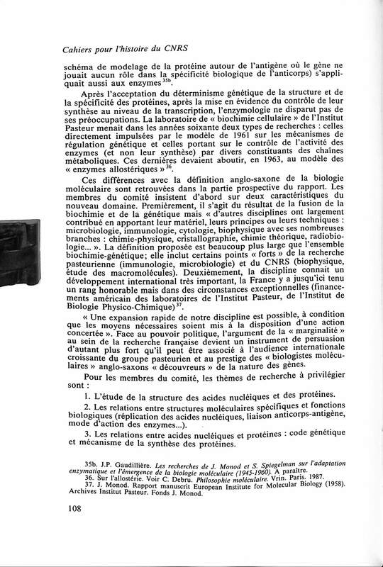 Cahiers pour l'histoire du CNRS 7 Cahiers pour l'histoire du CNRS 7