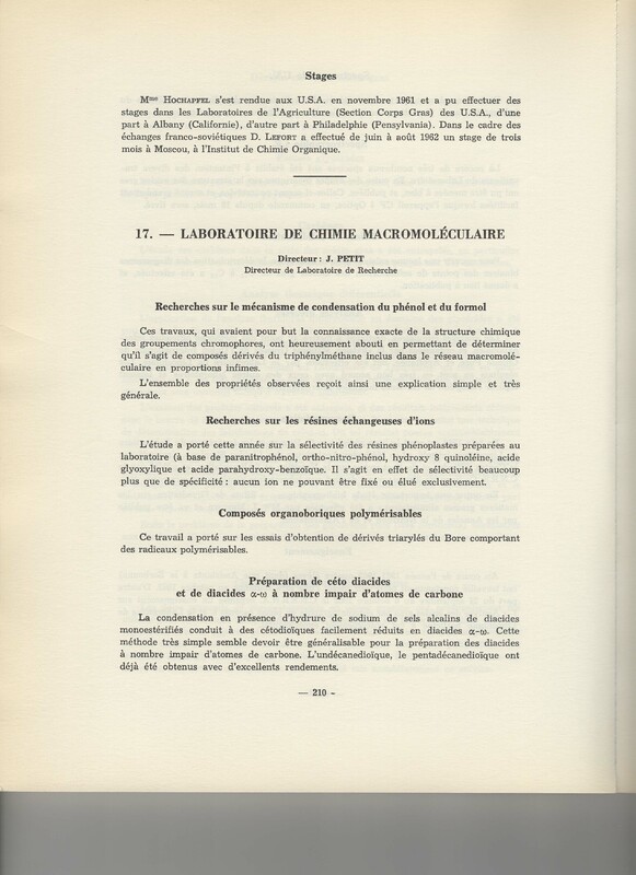 Rapport CNRS 1961-1962