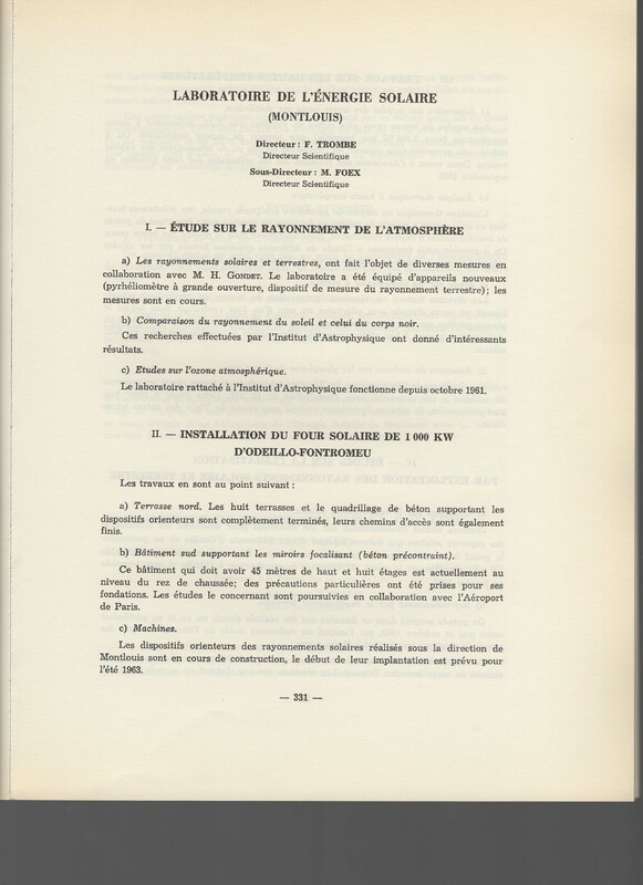 Rapport CNRS 1961-1962