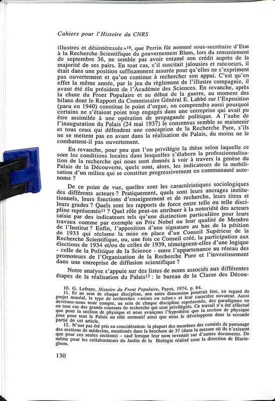 Cahiers pour l'histoire du CNRS 9 Cahiers pour l'histoire du CNRS 9