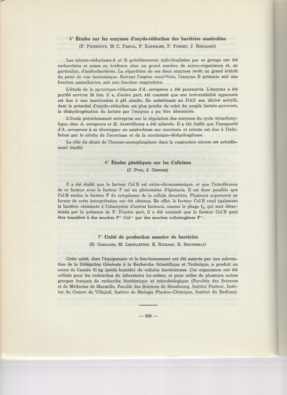Rapport CNRS 1964-1965 Rapport CNRS 1964-1965