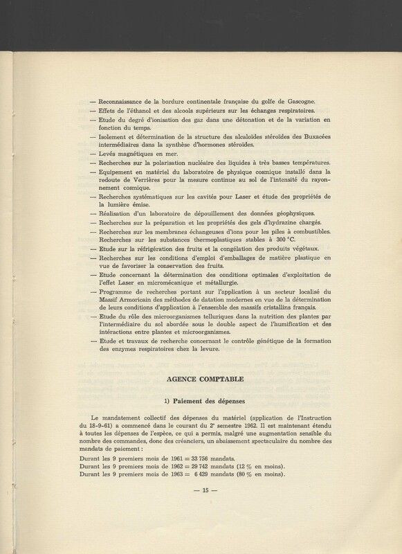 Rapport CNRS 1962-1963 Rapport CNRS 1962-1963