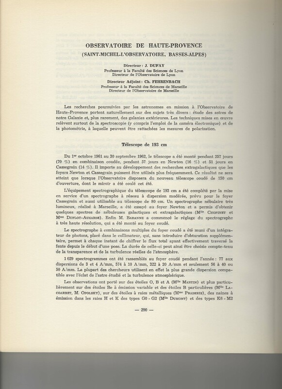 Rapport CNRS 1961-1962