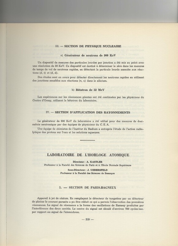 Rapport CNRS 1961-1962